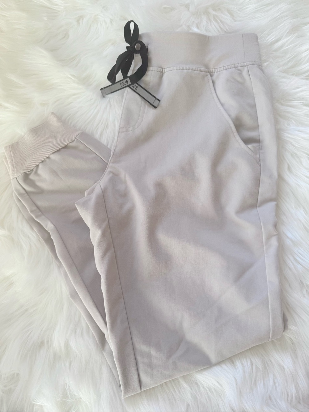 Figs BONE jogger scrub Light Taupe technical collection Pants size small